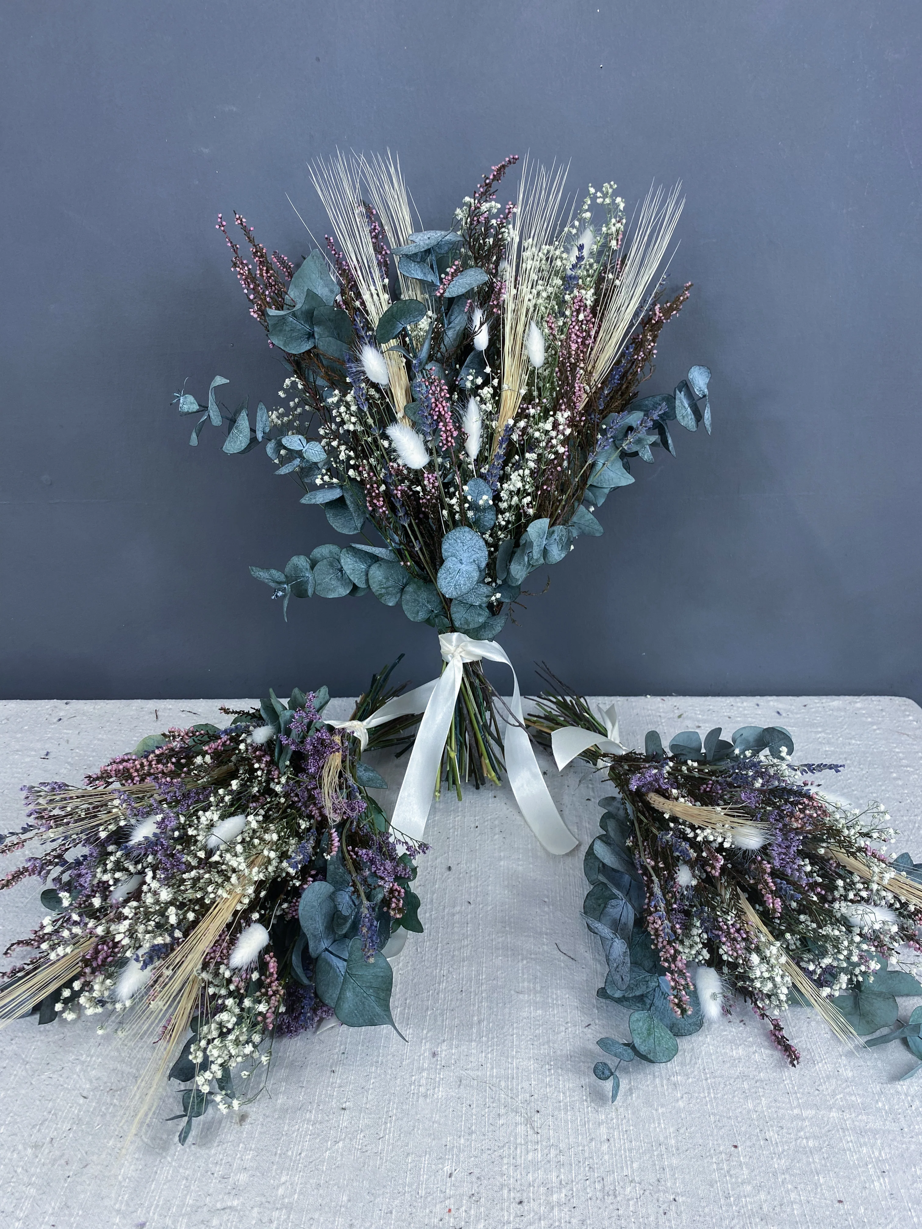 Isla dried flower bridesmaid bouquet